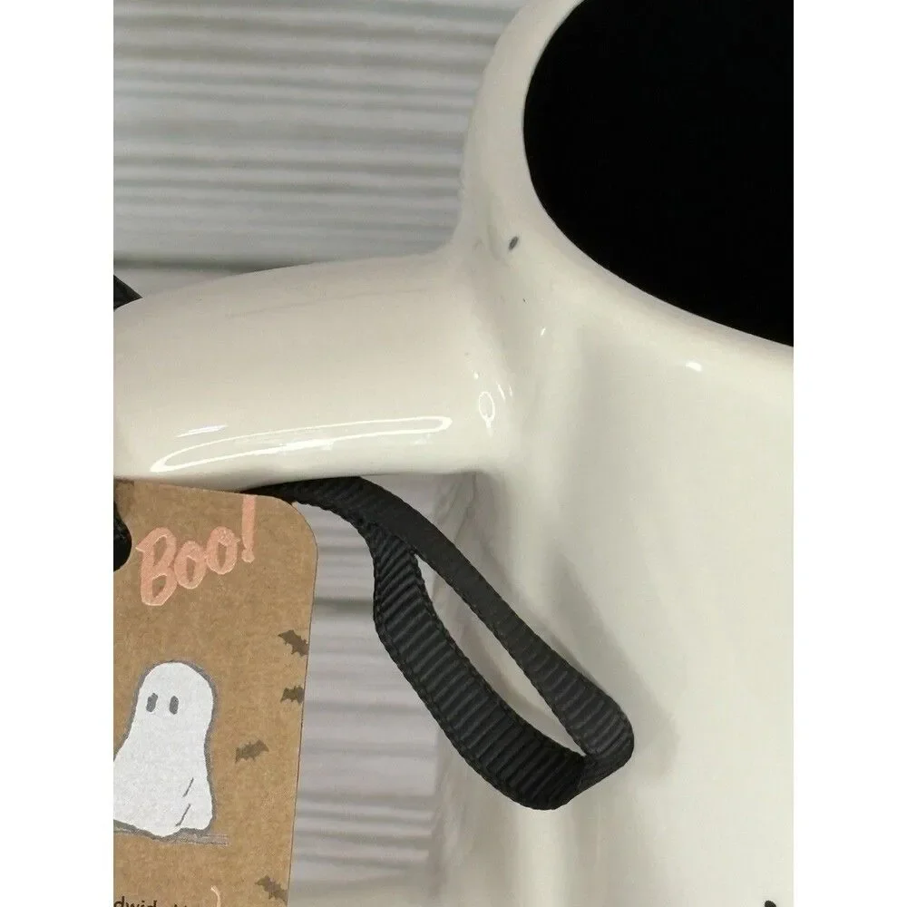 Rae Dunn Halloween Ghost Spider BOO SPOOKY SEASON Coffee Chocolate Mug NEW 2025